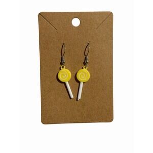 New Novelty Fashion Earrings  lollypop sucker candy yellow